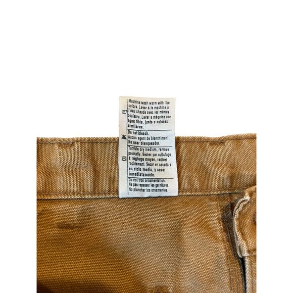 CARHARTT Brown B136 Double Front Washed Duck Loose Fit Distressed Pants 32x34 - Picture 9 of 11